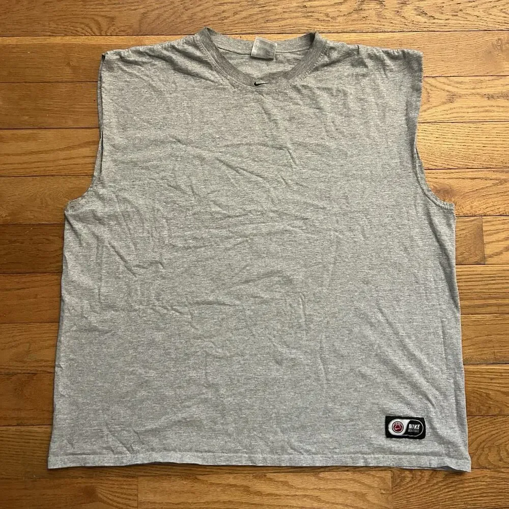 Vintage 90s Nike Basketball Mini Center Swoosh Sleeveless Tank Top Tee Shirt XL
